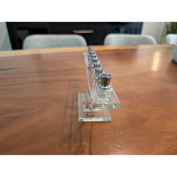 Modernist Abstract Lucite Vintage Menorah Judaica Hanukkah - Picture 3 of 11